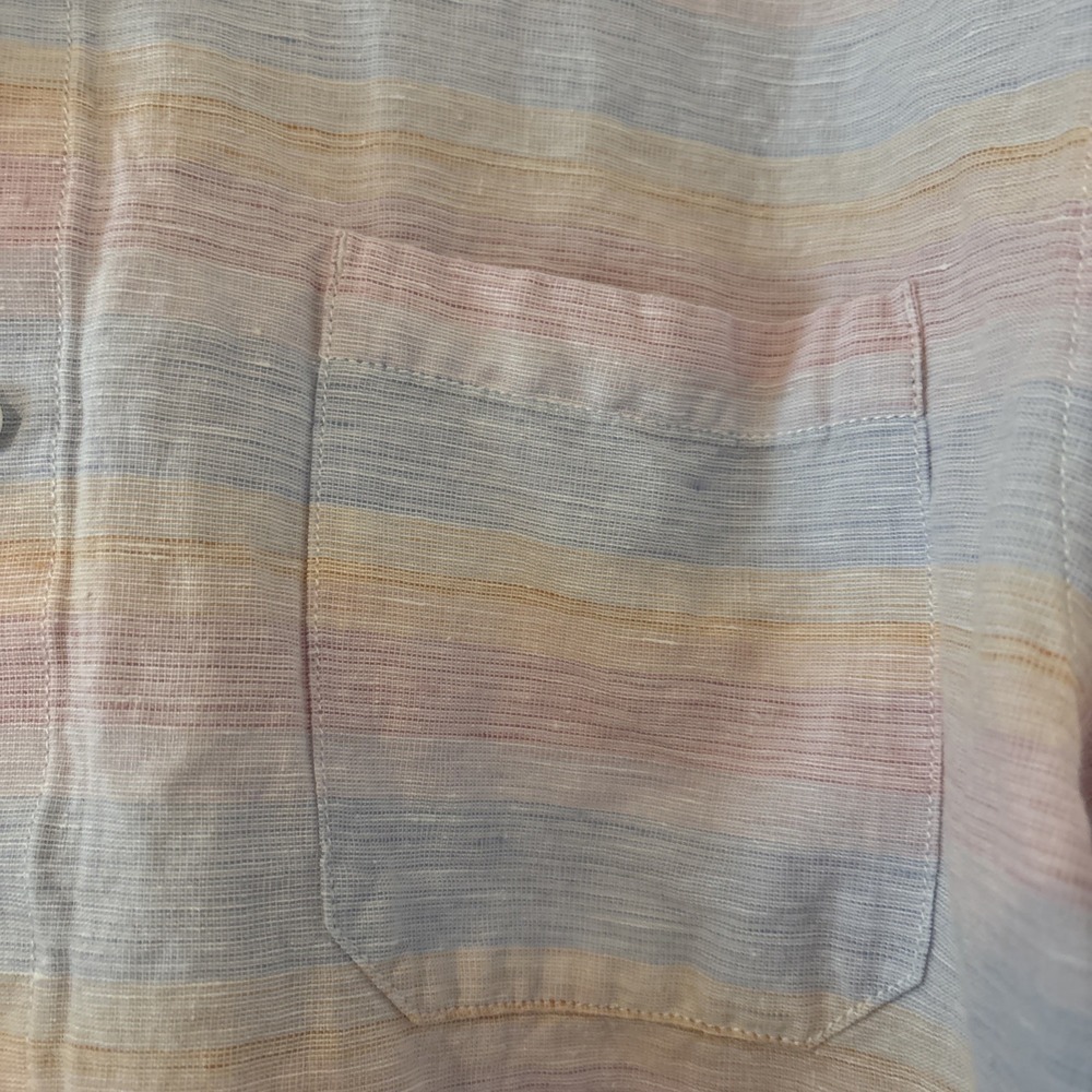 Tommy‎ Bahama Barbados Breeze Linen Shirt Men XL Pastel Flip Cuff Stretch - Picture 2 of 16